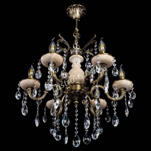 Люстра бронзовая Алфея №6 с камнем шар в Новокузнецке Гусь Хрустальный