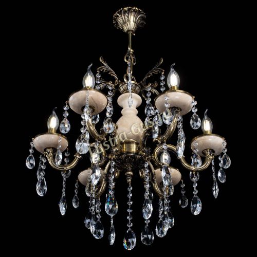 Люстра бронзовая Алфея №6 с камнем шар в Новокузнецке Гусь Хрустальный