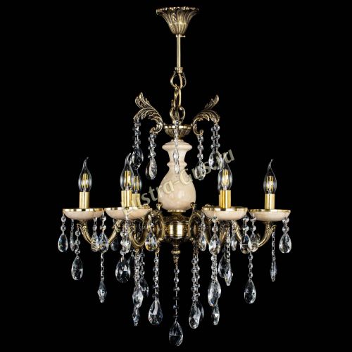 Люстра бронзовая Алфея №6 с камнем шар в Новокузнецке Гусь Хрустальный