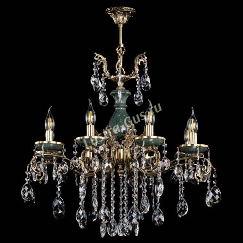 Люстра бронзовая Алфея Малахит №8 баден в Новокузнецке Гусь Хрустальный