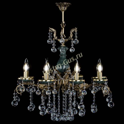 Люстра бронзовая Алфея Малахит №8 шар в Новокузнецке Гусь Хрустальный