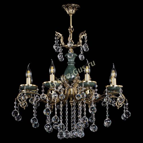 Люстра бронзовая Алфея Малахит №8 шар в Новокузнецке Гусь Хрустальный