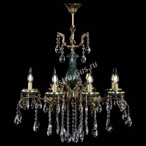 Люстра бронзовая Алфея Малахит №8 журавлик в Новокузнецке Гусь Хрустальный