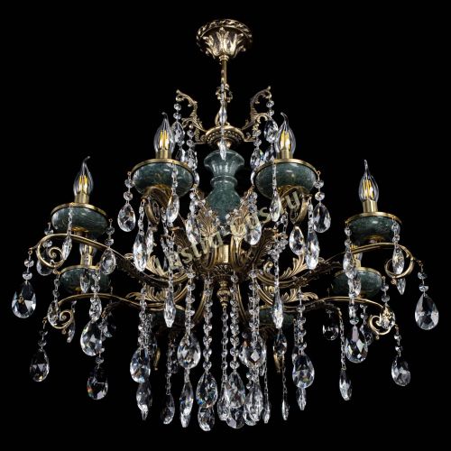 Люстра бронзовая Алфея Малахит №8 журавлик в Новокузнецке Гусь Хрустальный