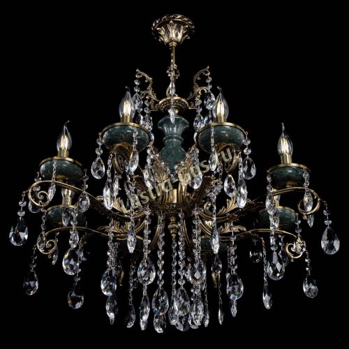 Люстра бронзовая Алфея Малахит №8 журавлик в Новокузнецке Гусь Хрустальный