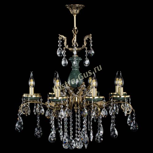 Люстра бронзовая Алфея Малахит №8 звездочка в Новокузнецке Гусь Хрустальный