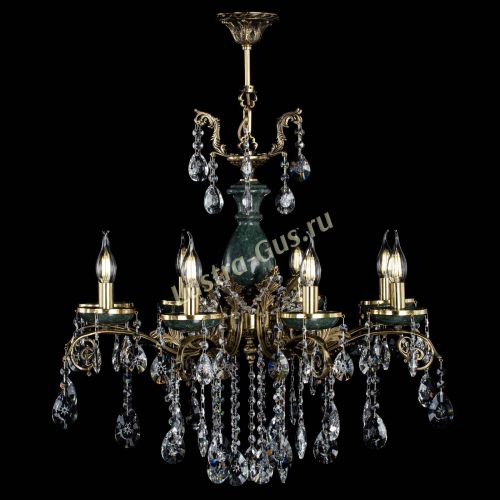 Люстра бронзовая Алфея Малахит №8 звездочка в Новокузнецке Гусь Хрустальный