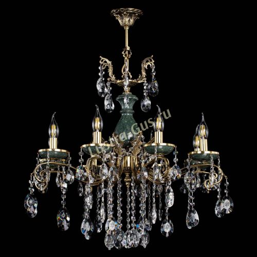 Люстра бронзовая Алфея Малахит №8 звездочка в Новокузнецке Гусь Хрустальный