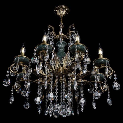 Люстра бронзовая Алфея Малахит №8 звездочка в Новокузнецке Гусь Хрустальный