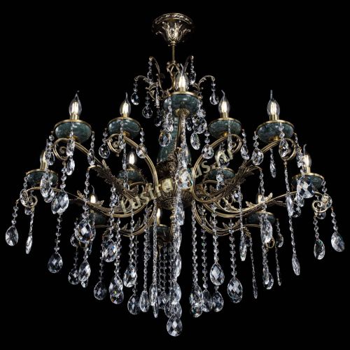 Люстра бронзовая Алфея Малахит №12 баден в Новокузнецке Гусь Хрустальный