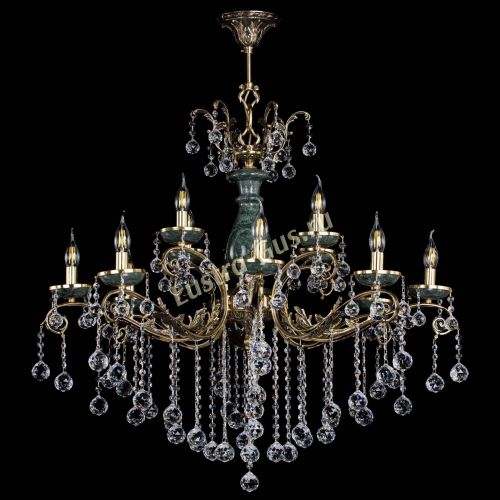 Люстра бронзовая Алфея Малахит №12 шар в Новокузнецке Гусь Хрустальный