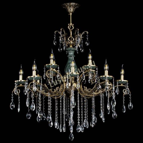 Люстра бронзовая Алфея Малахит №12 журавлик в Новокузнецке Гусь Хрустальный