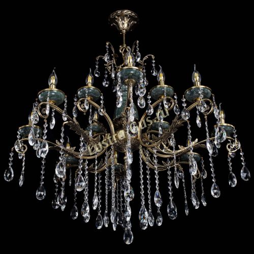 Люстра бронзовая Алфея Малахит №12 журавлик в Новокузнецке Гусь Хрустальный