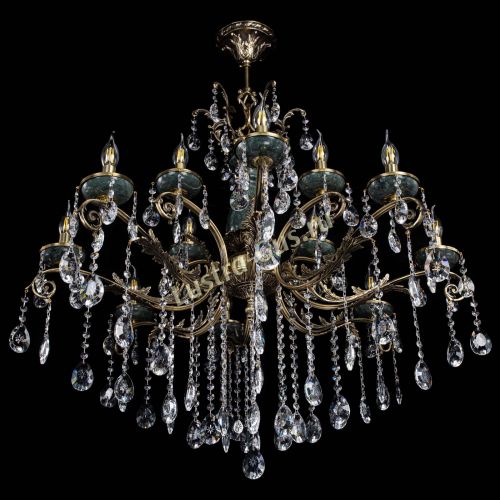 Люстра бронзовая Алфея Малахит №12 звездочка в Новокузнецке Гусь Хрустальный