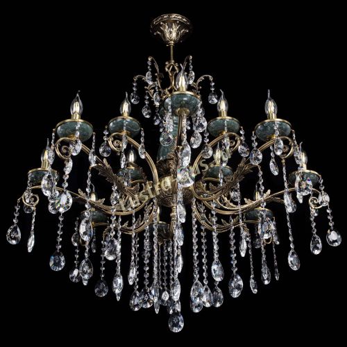 Люстра бронзовая Алфея Малахит №12 звездочка в Новокузнецке Гусь Хрустальный