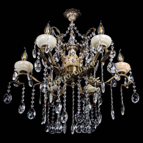 Люстра бронзовая Алфея Оникс №6 баден в Новокузнецке Гусь Хрустальный