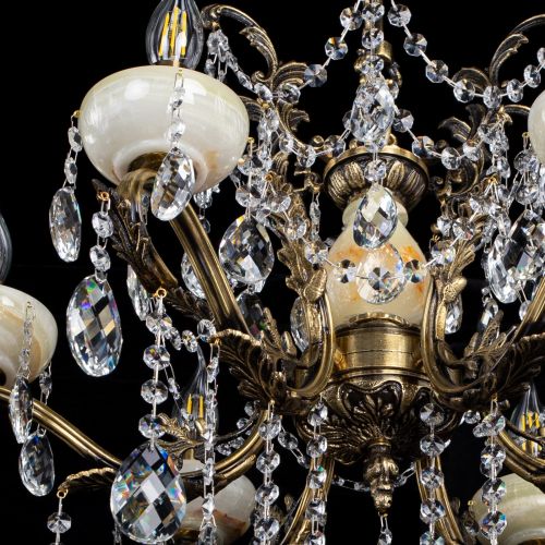 Люстра бронзовая Алфея Оникс №6 баден в Новокузнецке Гусь Хрустальный