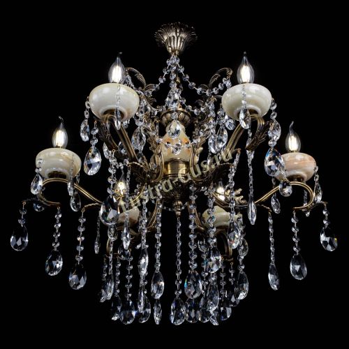 Люстра бронзовая Алфея Оникс №6 журавлик в Новокузнецке Гусь Хрустальный