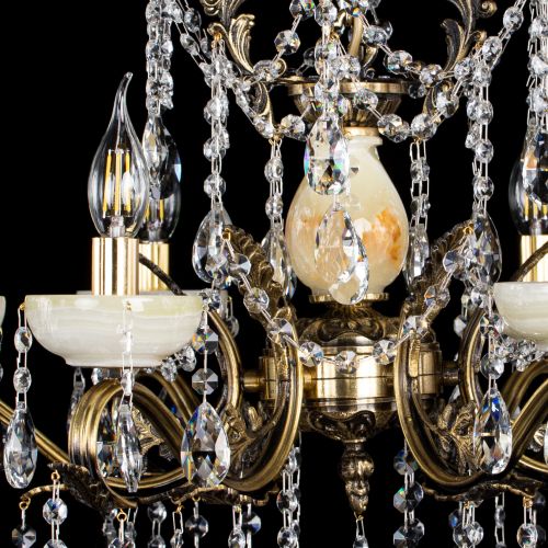 Люстра бронзовая Алфея Оникс №6 журавлик в Новокузнецке Гусь Хрустальный