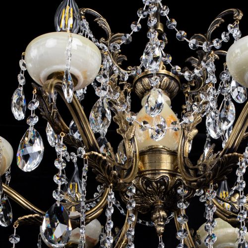 Люстра бронзовая Алфея Оникс №6 журавлик в Новокузнецке Гусь Хрустальный