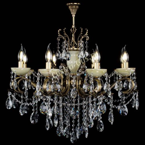 Люстра бронзовая Алфея Оникс №8 звездочка в Новокузнецке Гусь Хрустальный