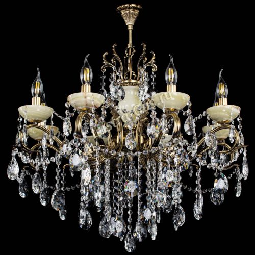 Люстра бронзовая Алфея Оникс №8 звездочка в Новокузнецке Гусь Хрустальный