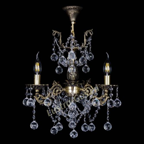 Бронзовая люстра Ариадна №3 Шар в Новокузнецке Гусь Хрустальный