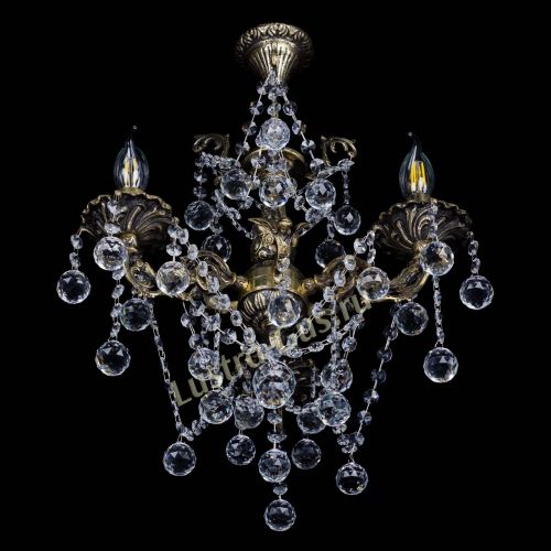 Бронзовая люстра Ариадна №3 Шар в Новокузнецке Гусь Хрустальный