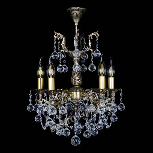 Бронзовая люстра Ариадна №5 Шар в Новокузнецке Гусь Хрустальный