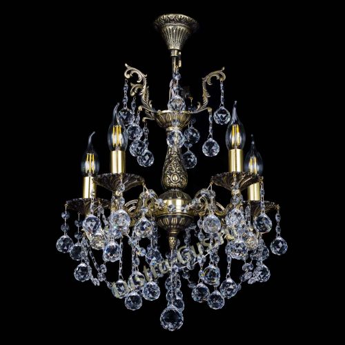 Бронзовая люстра Ариадна №5 Шар в Новокузнецке Гусь Хрустальный