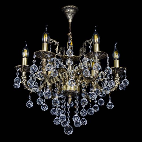 Бронзовая люстра Артемида №6 шар в Новокузнецке Гусь Хрустальный