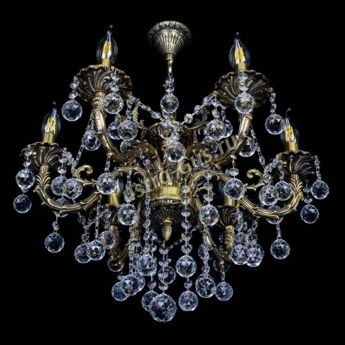 Бронзовая люстра Артемида №6 шар в Новокузнецке Гусь Хрустальный