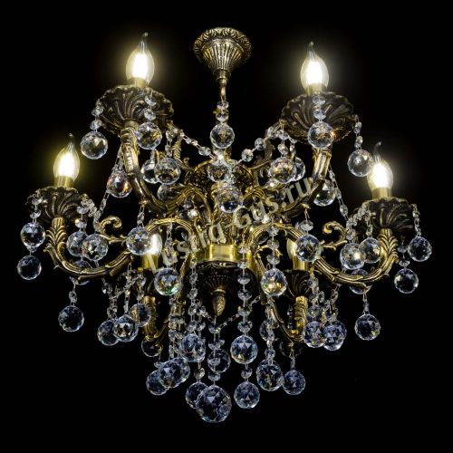 Бронзовая люстра Артемида №6 шар в Новокузнецке Гусь Хрустальный