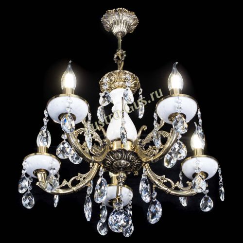 Люстра бронзовая Атланта из мрамора Баден №5/1 в Новокузнецке Гусь Хрустальный