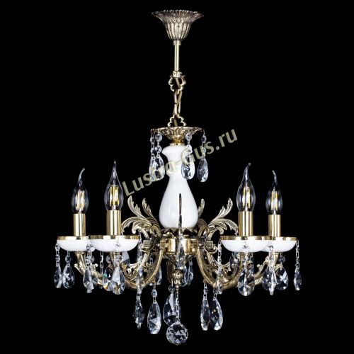 Люстра бронзовая Атланта из мрамора №5/1 Лучик в Новокузнецке Гусь Хрустальный