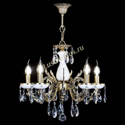 Люстра бронзовая Атланта из мрамора №5/1 Лучик в Новокузнецке Гусь Хрустальный