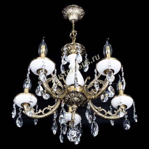 Люстра бронзовая Атланта из мрамора №5/1 Лучик в Новокузнецке Гусь Хрустальный