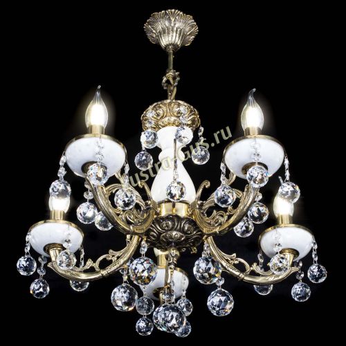 Люстра бронзовая Атланта из мрамора №5/1 Шар в Новокузнецке Гусь Хрустальный