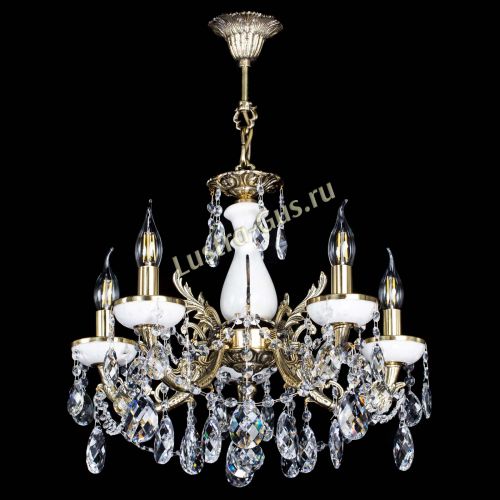 Люстра бронзовая Атланта из мрамора Баден №5/3 в Новокузнецке Гусь Хрустальный