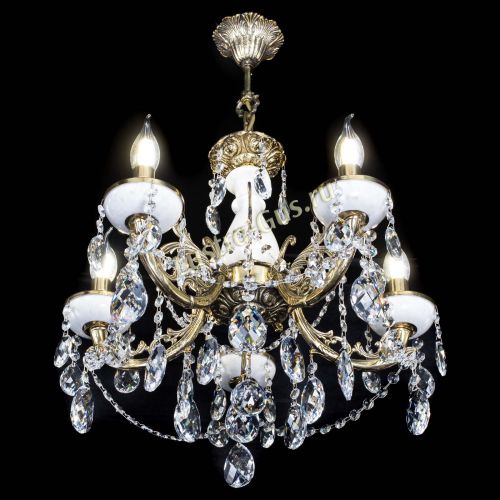 Люстра бронзовая Атланта из мрамора Баден №5/3 в Новокузнецке Гусь Хрустальный