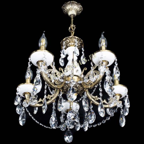 Люстра бронзовая Атланта из мрамора №5/3 Лучик в Новокузнецке Гусь Хрустальный