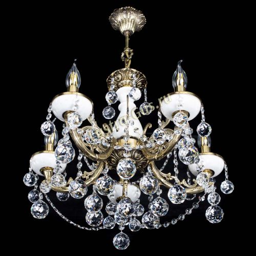 Люстра бронзовая Атланта из мрамора №5/3 Шар в Новокузнецке Гусь Хрустальный