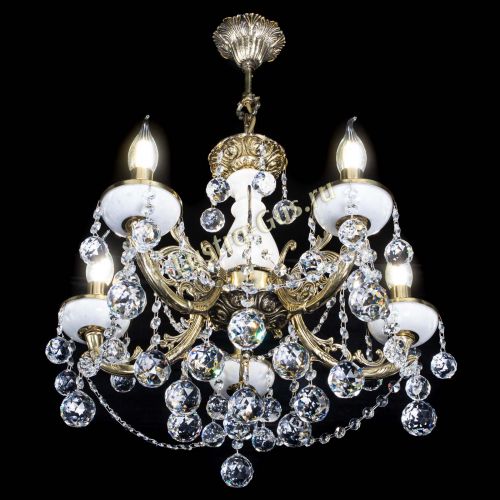 Люстра бронзовая Атланта из мрамора №5/3 Шар в Новокузнецке Гусь Хрустальный