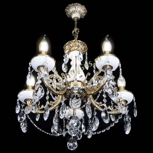 Люстра бронзовая Атланта из мрамора №5/3 Журавлик в Новокузнецке Гусь Хрустальный