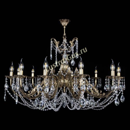 Люстра бронзовая Делия №12 баден в Новокузнецке Гусь Хрустальный