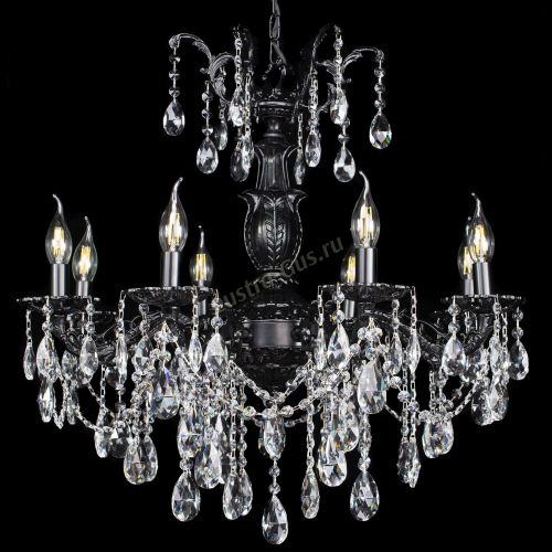 Люстра бронзовая Делия №8 журавлик черная в Новокузнецке Гусь Хрустальный