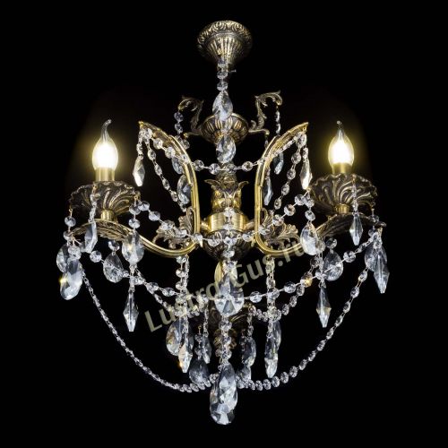 Бронзовая люстра Гелла №3 лучик в Новокузнецке Гусь Хрустальный