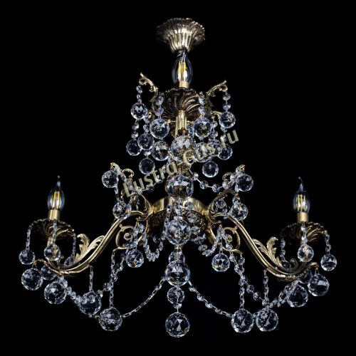 Люстра бронзовая Кассандра №3 шар в Новокузнецке Гусь Хрустальный