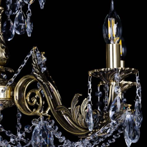 Бронзовая люстра Кассандра №5 журавлик в Новокузнецке Гусь Хрустальный