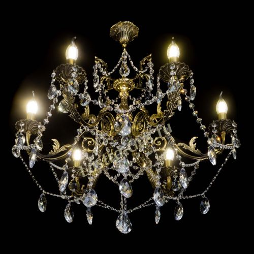 Бронзовая люстра Кассандра №6/2 баден в Новокузнецке Гусь Хрустальный